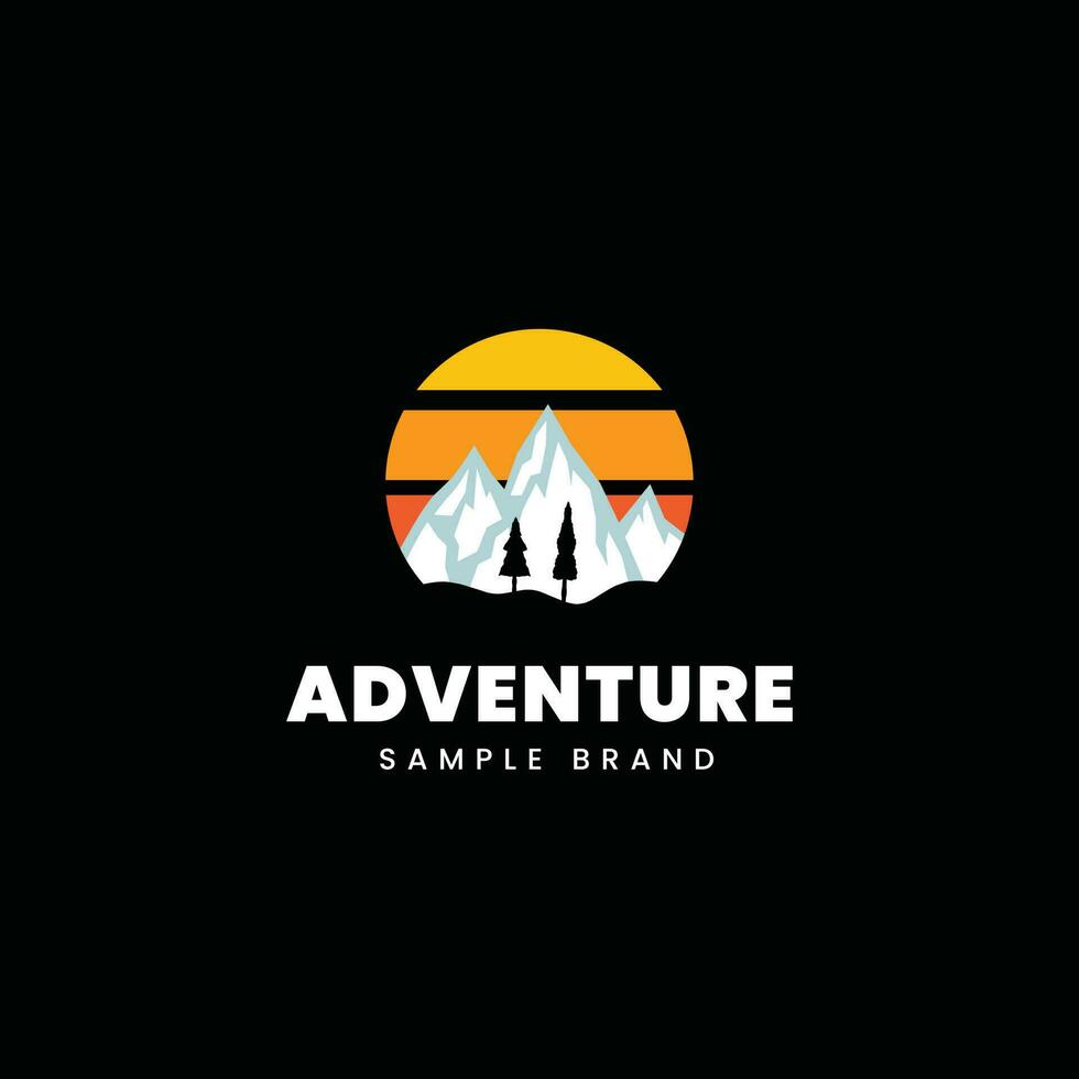 création de logo d'aventure vecteur