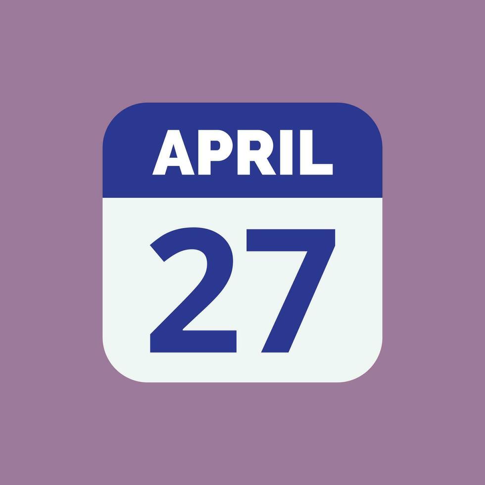 avril 27 calendrier Date vecteur