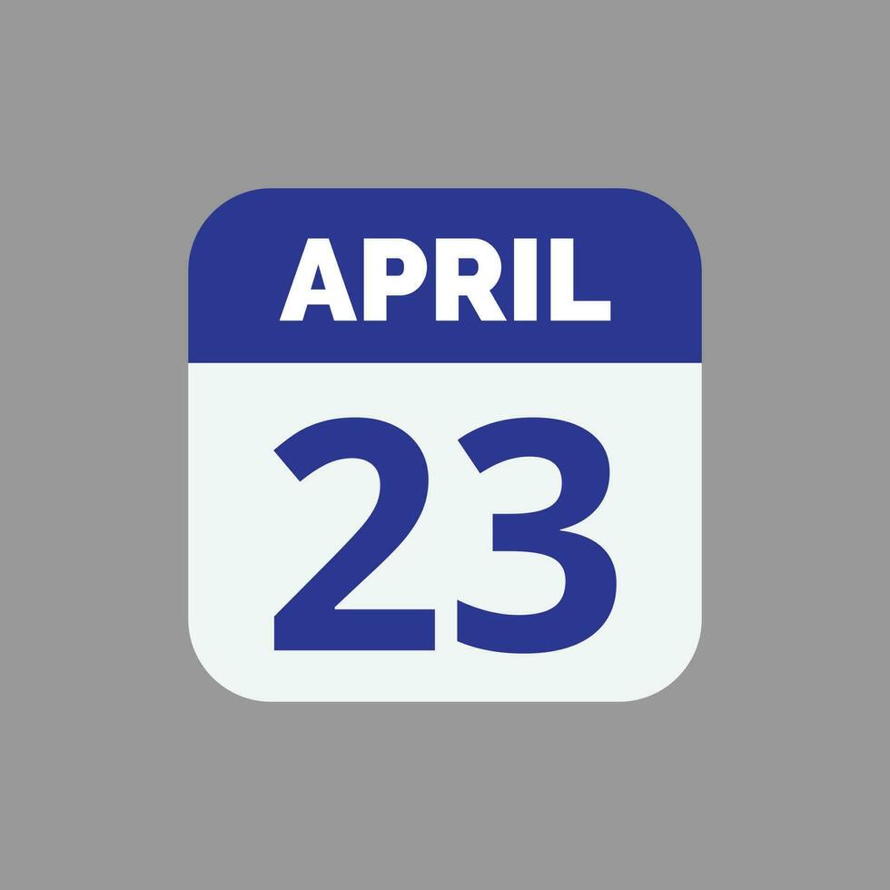 avril 23 calendrier Date vecteur