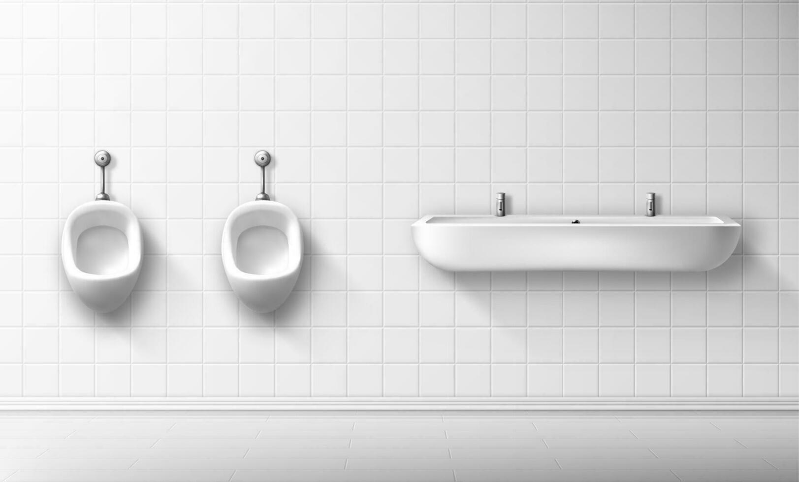 céramique urinoir et bassin dans Publique Masculin toilette vecteur