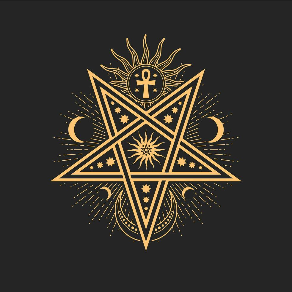 ésotérique occulte vecteur signe avec pentacle étoile