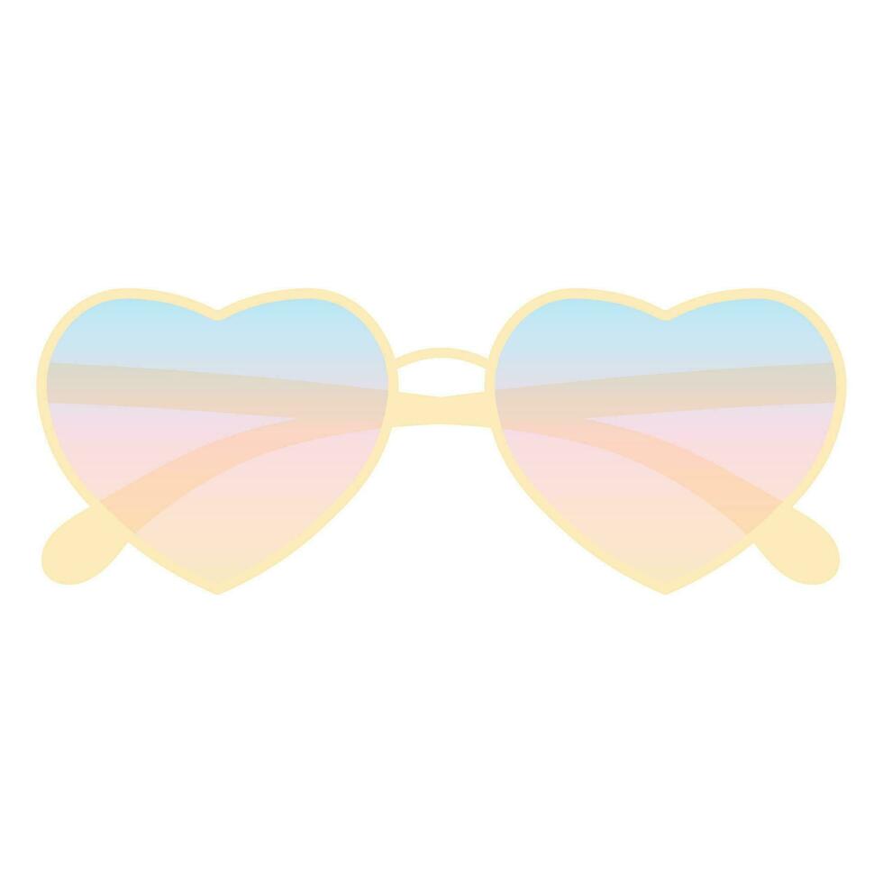 cœur en forme de des lunettes de soleil icône. vecteur plat illustration