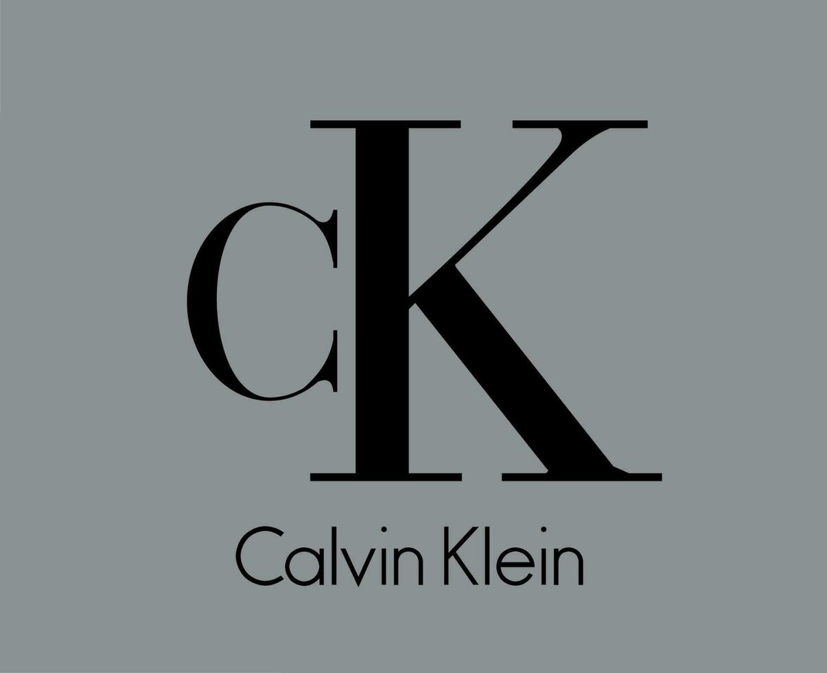 calvin klein marque vêtements symbole logo avec Nom noir conception mode vecteur illustration avec gris Contexte