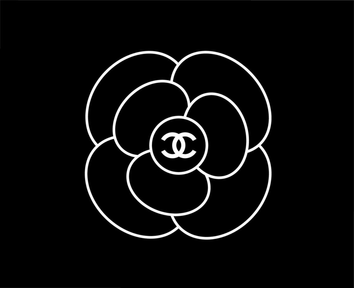 Chanel marque symbole logo vêtements blanc conception mode vecteur illustration avec noir Contexte