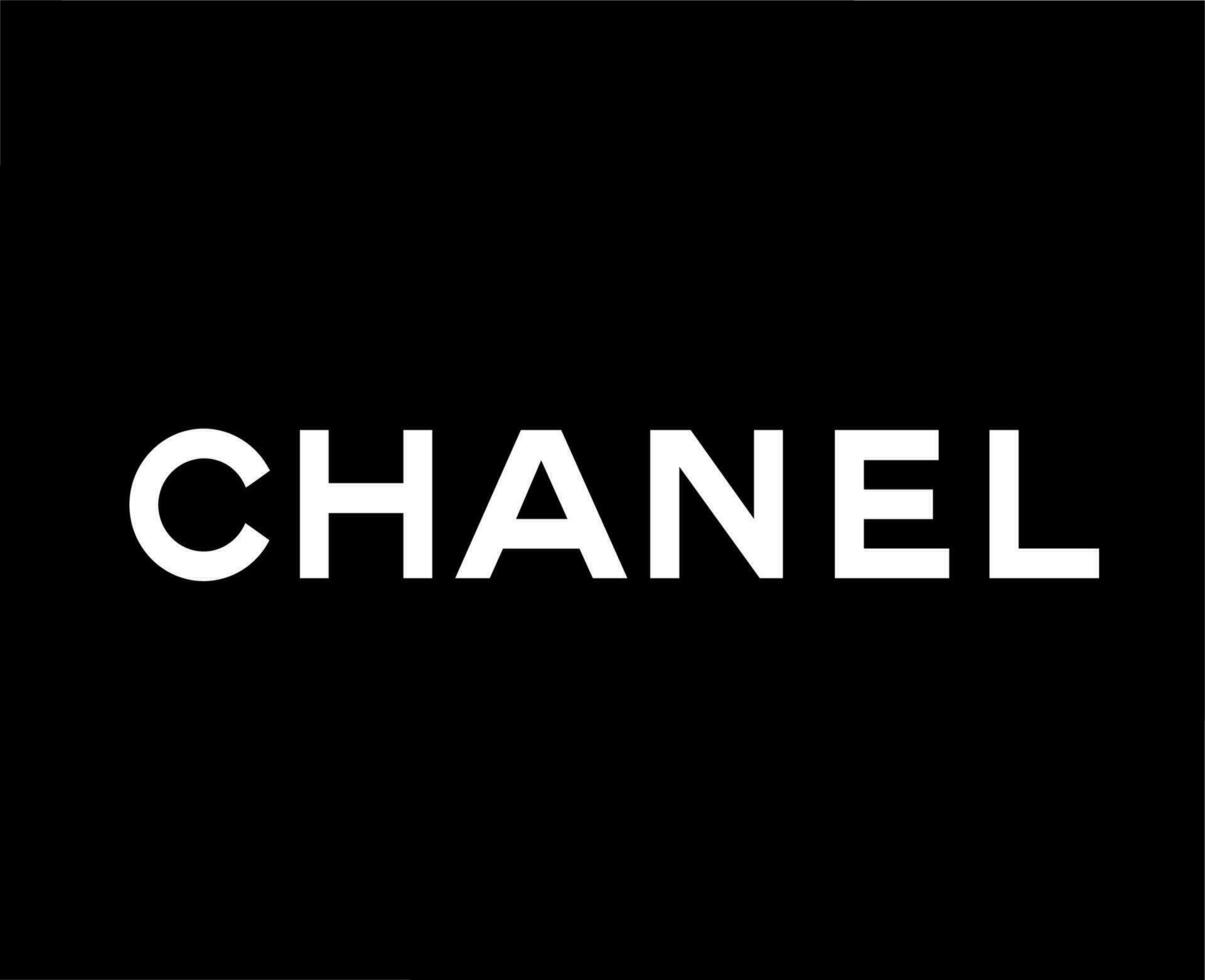 Chanel marque vêtements logo symbole Nom blanc conception mode vecteur illustration avec noir Contexte