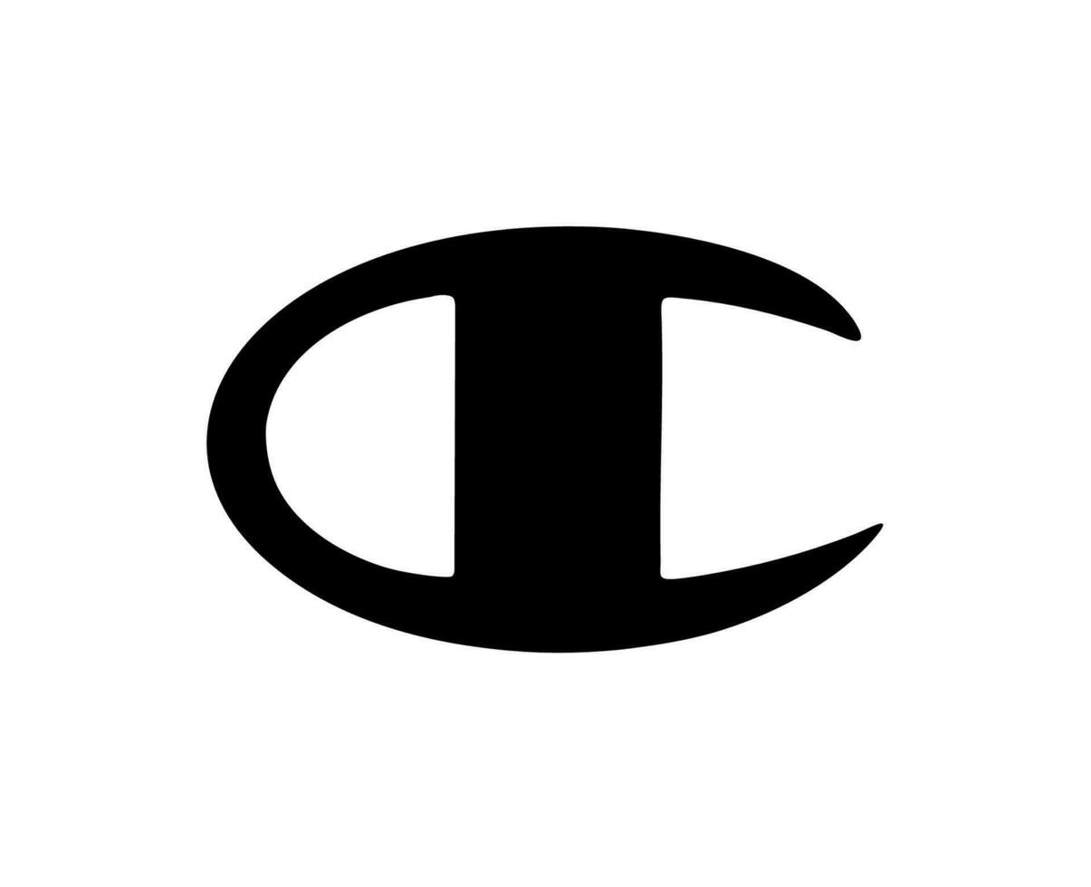 champion marque vêtements logo symbole noir conception vêtement de sport mode vecteur illustration