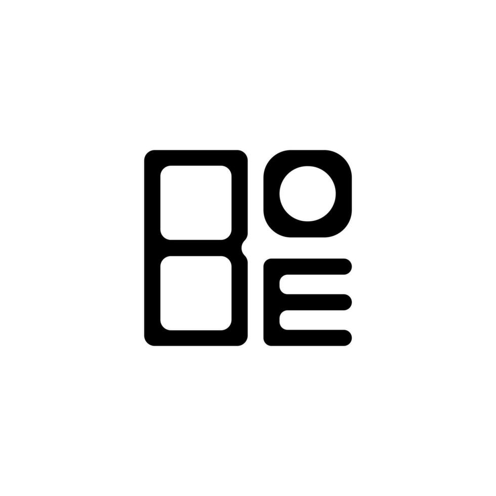 création de logo de lettre boe avec graphique vectoriel, logo boe simple et moderne. vecteur