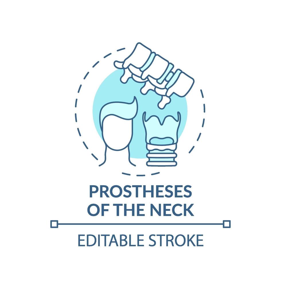 icône de concept de prothèses cervicales vecteur