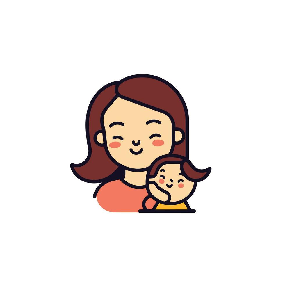 vecteur illustration de mère en portant bébé fils dans bras. content de la mère journée salutation carte.