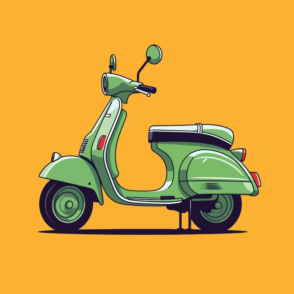 vecteur scooter rétro illustration