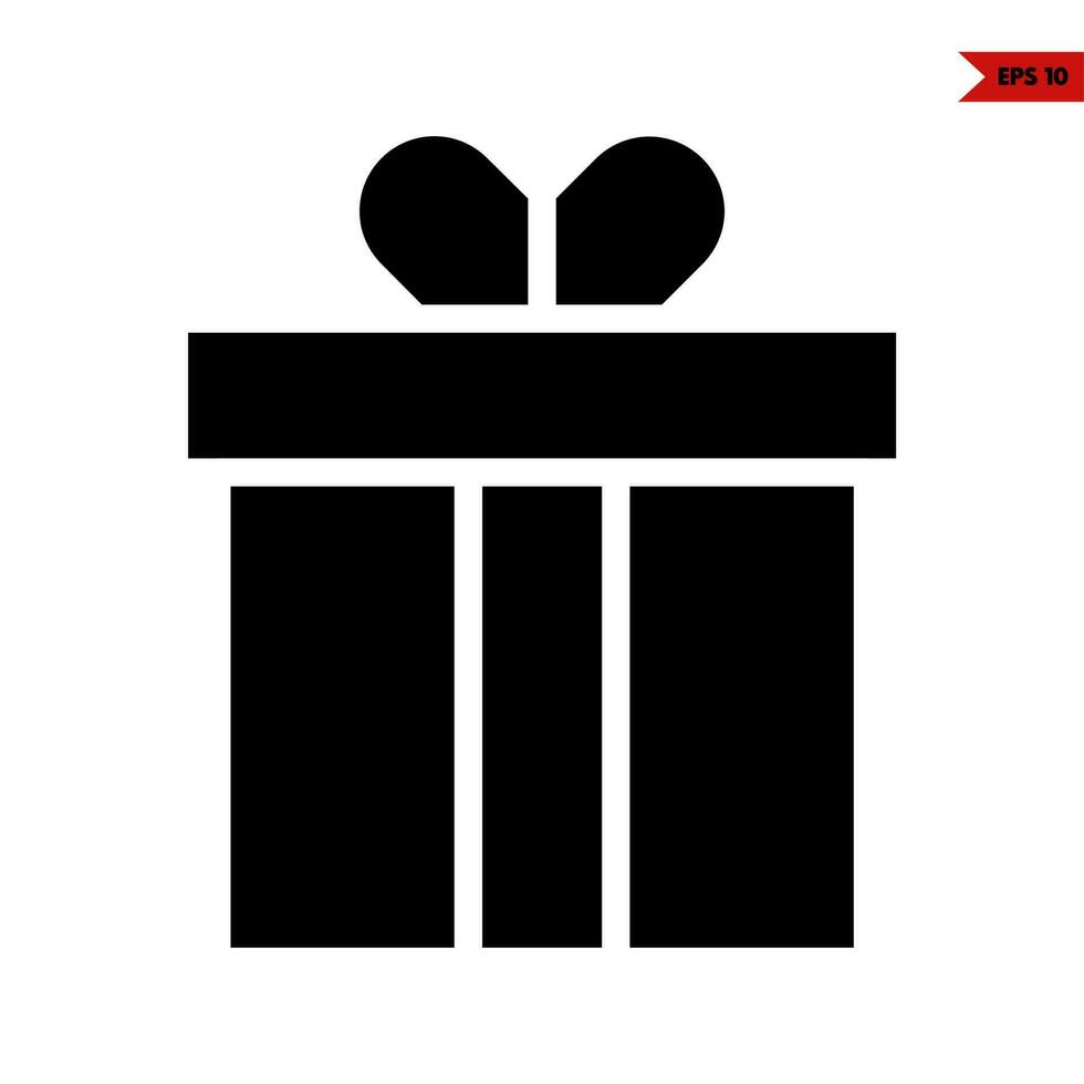 icône de glyphe de boîte cadeau vecteur