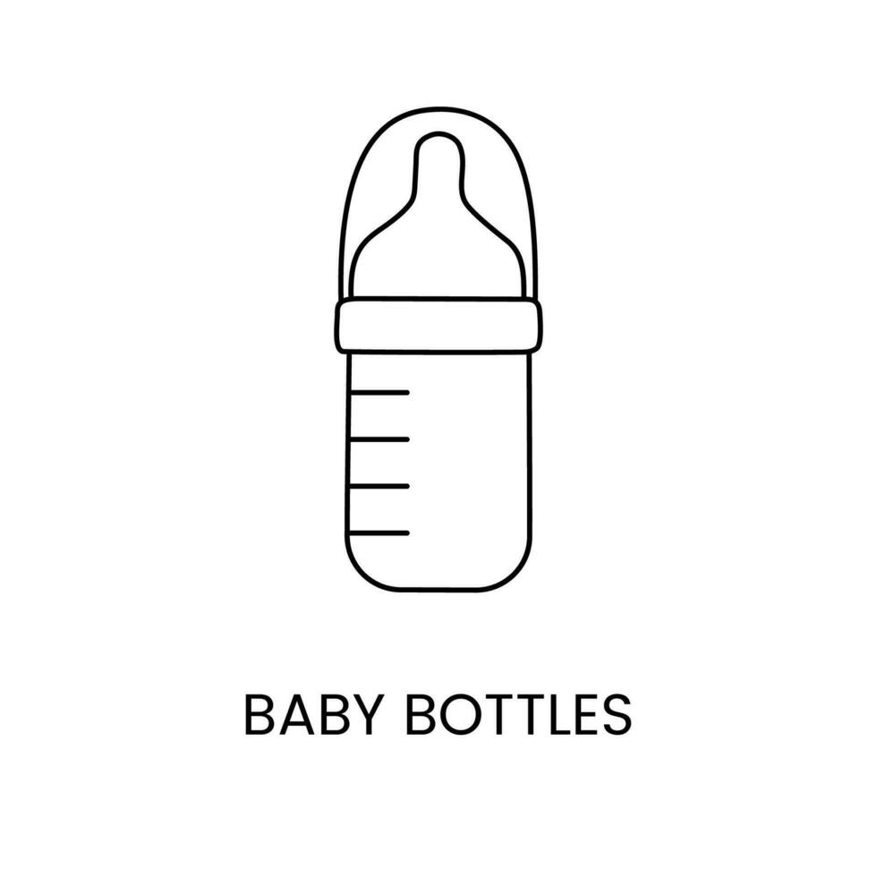 bouteille pour bébés icône ligne dans vecteur, illustration de enfants plats. vecteur