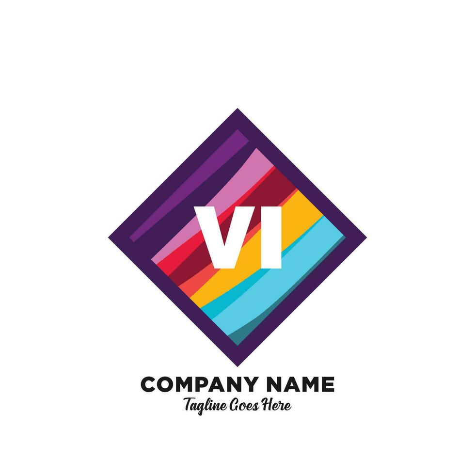 vi initiale logo avec coloré modèle vecteur. vecteur