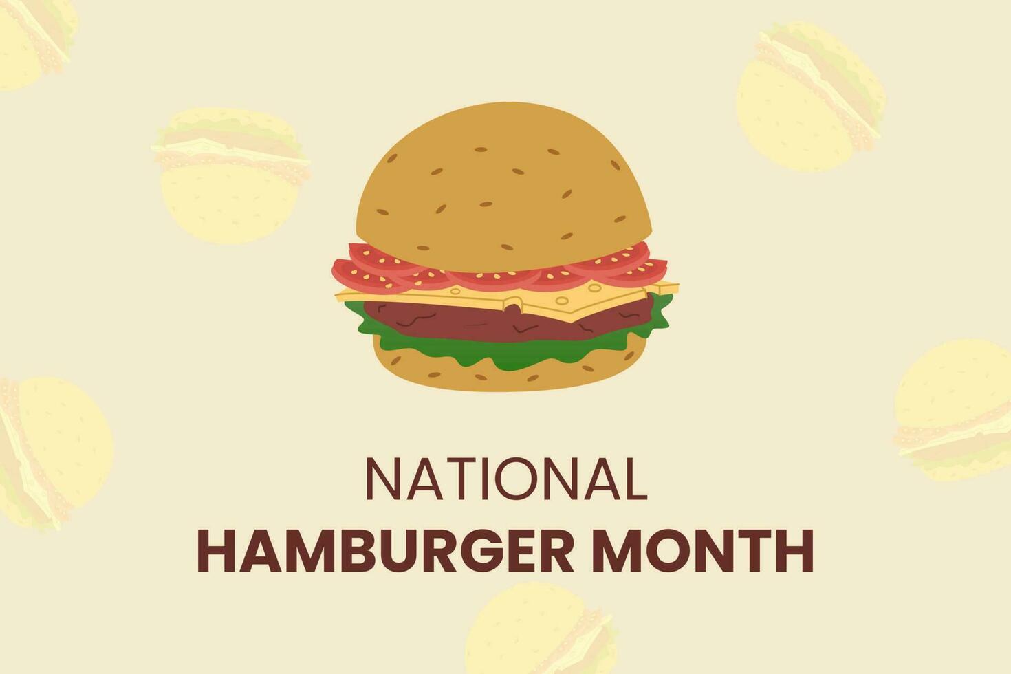 mai est nationale Hamburger mois bien pour nationale Hamburger mois fête. plat conception. prospectus conception. vecteur illustration.