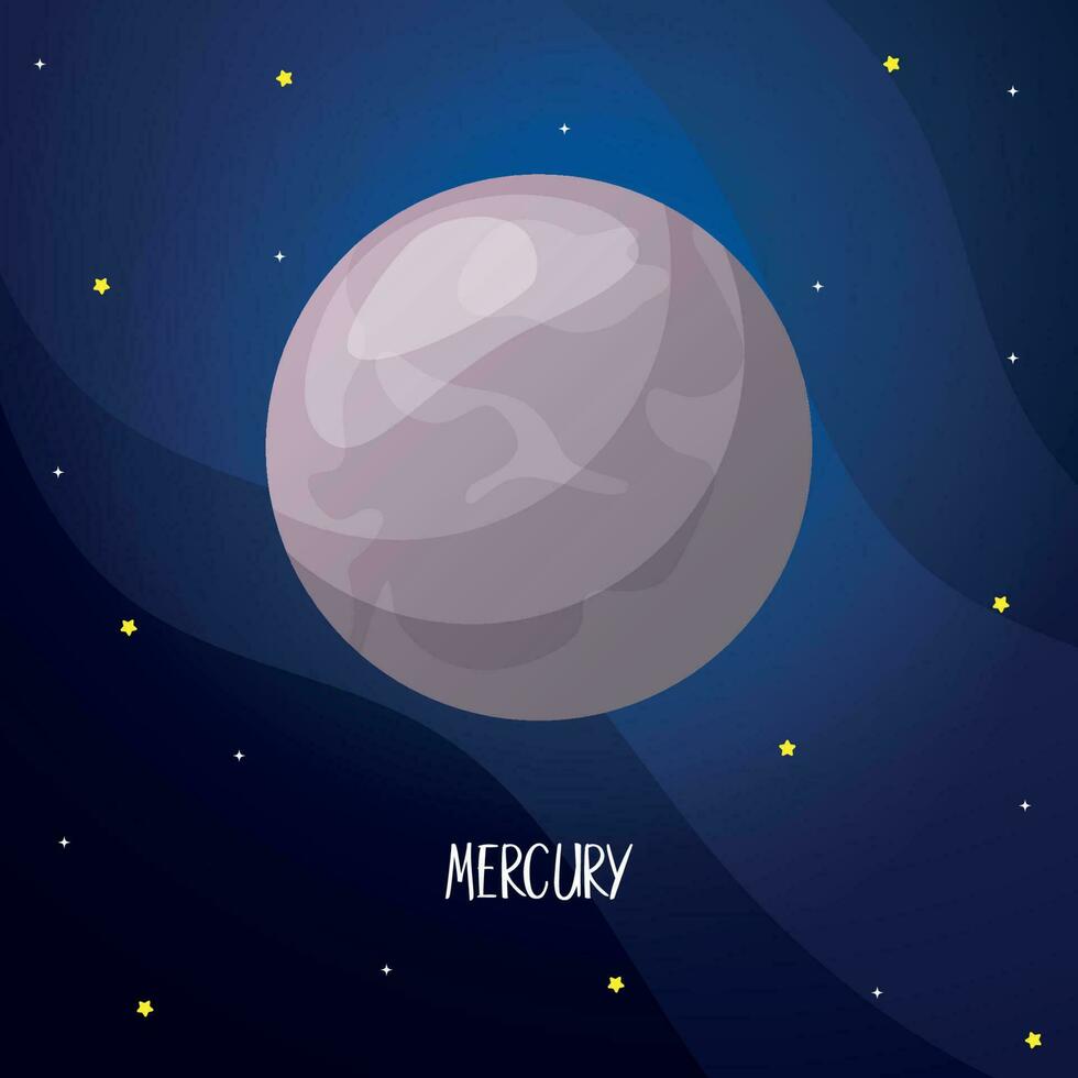 dessin animé Mercure planète pour des gamins éducation. solaire système planètes vecteur