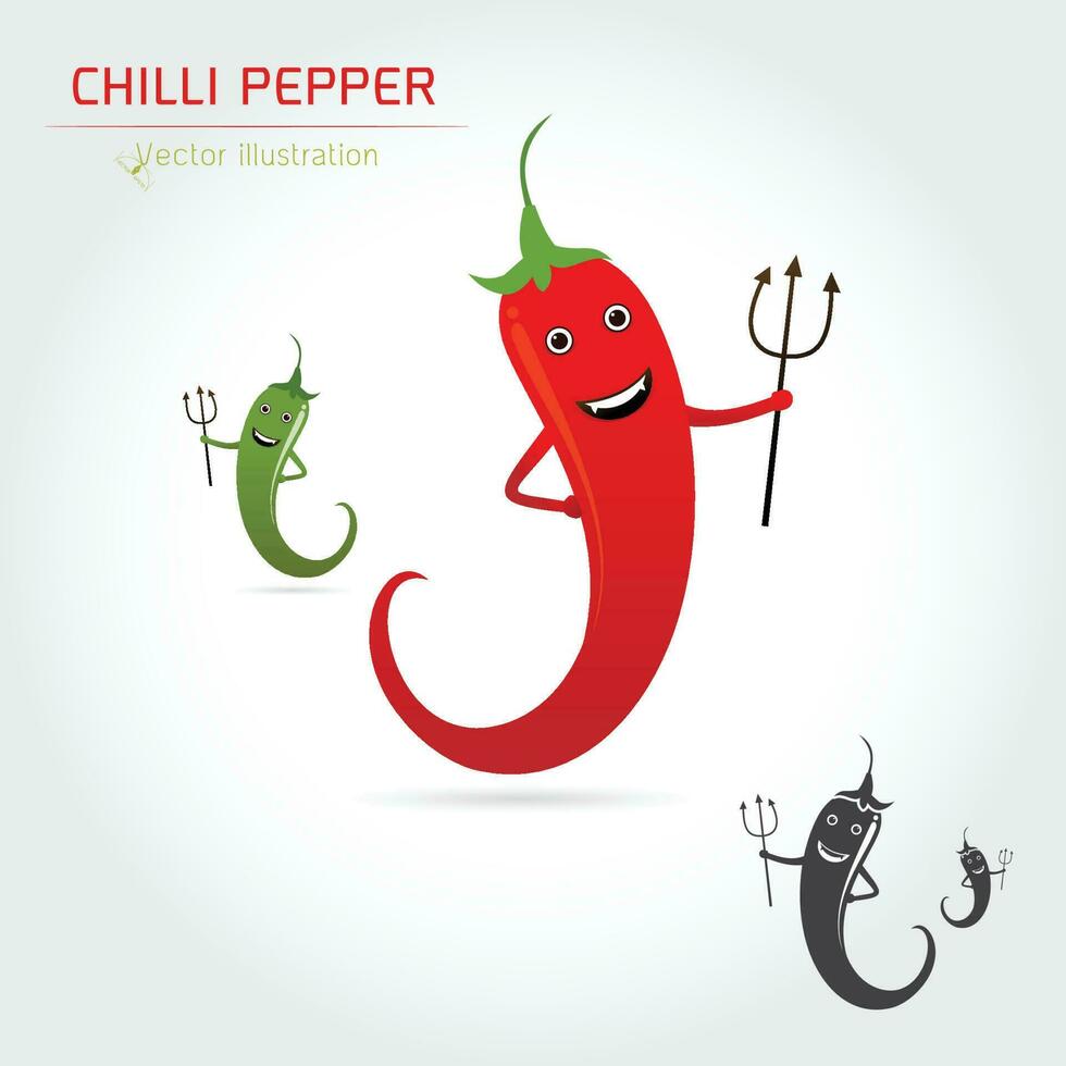 mignonne dessin animé chaud le Chili poivre vecteur