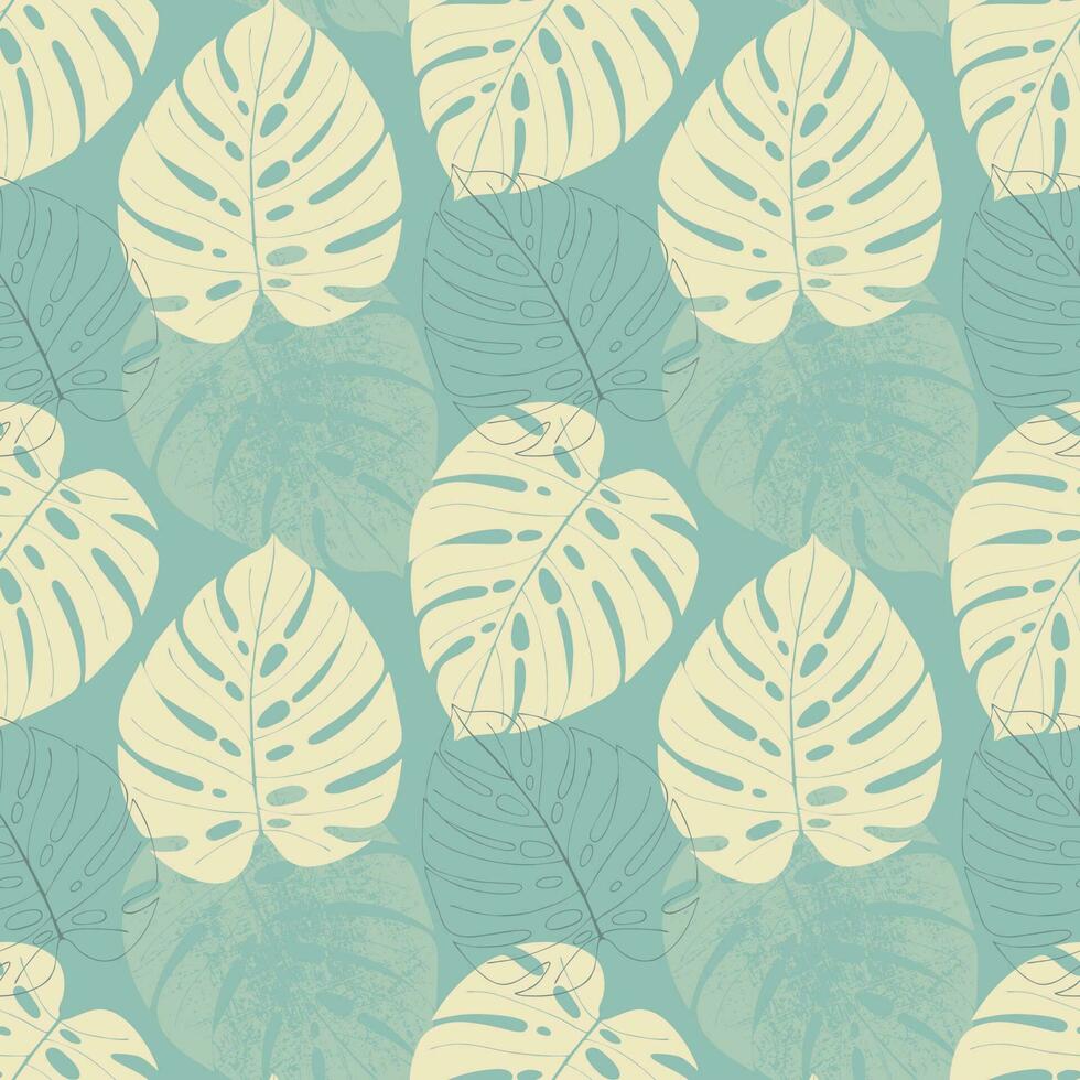 motif monstera tropique abstrait, couleurs pastel. vecteur