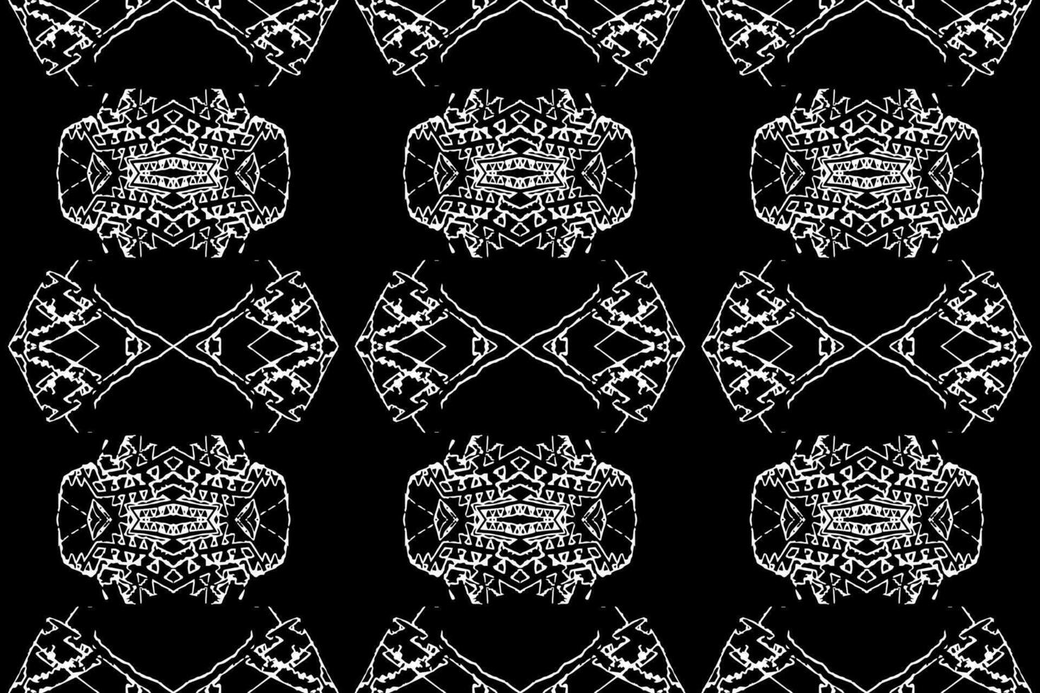 sans couture batik motif, géométrique tribal motif, il ressemble ethnique bohème, aztèque style, ikat style.luxe décoratif en tissu noir et blanc sans couture modèle pour célèbre bannières. vecteur