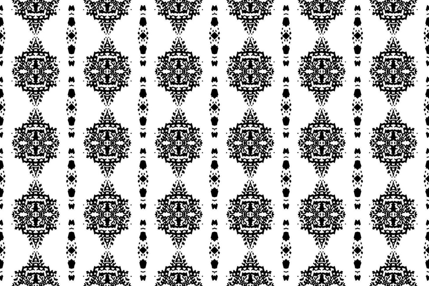 sans couture batik motif, géométrique tribal motif, il ressemble ethnique bohème, aztèque style, ikat style.luxe décoratif en tissu noir et blanc sans couture modèle pour célèbre bannières. vecteur