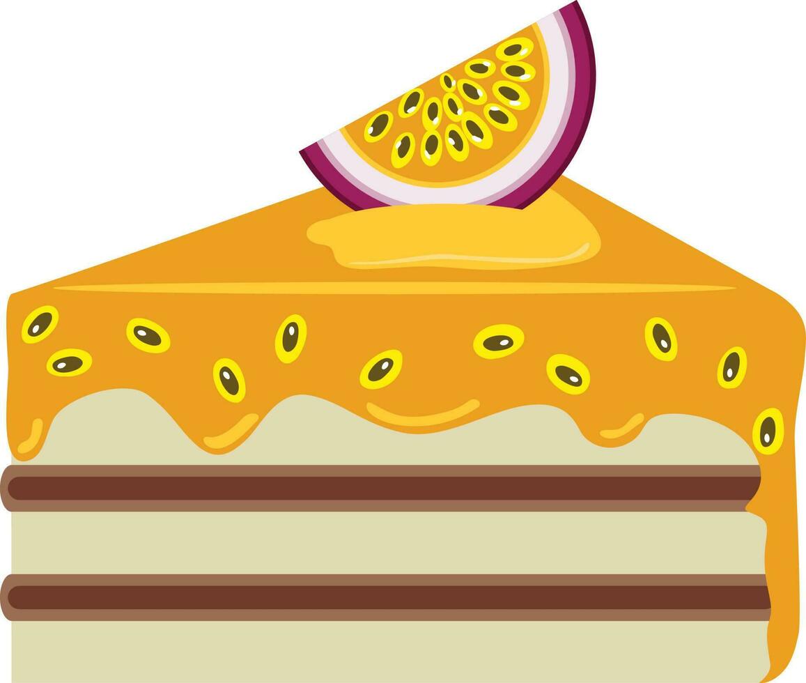 pièce de savoureux passion fruit sucré gâteau vecteur