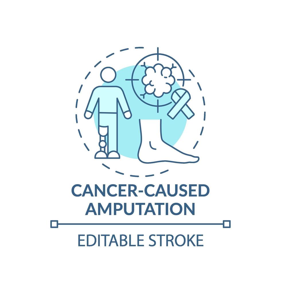 icône de concept d & # 39; amputation causée par le cancer vecteur