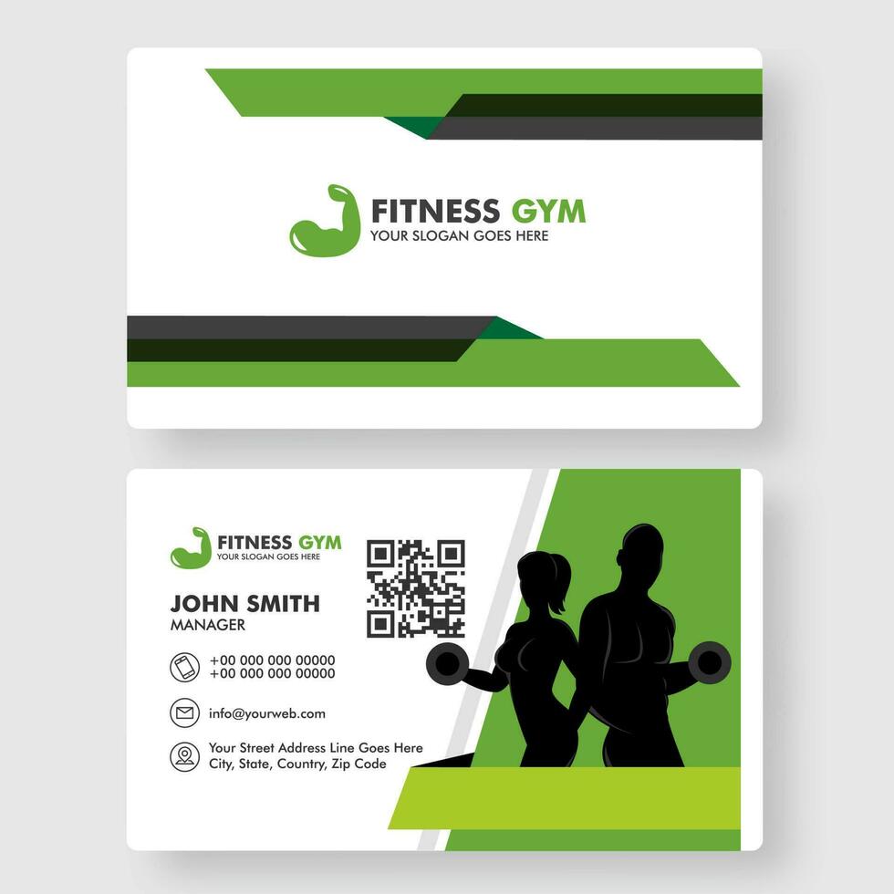 de face et retour vue de aptitude Gym affaires carte ou horizontal modèle conception. vecteur