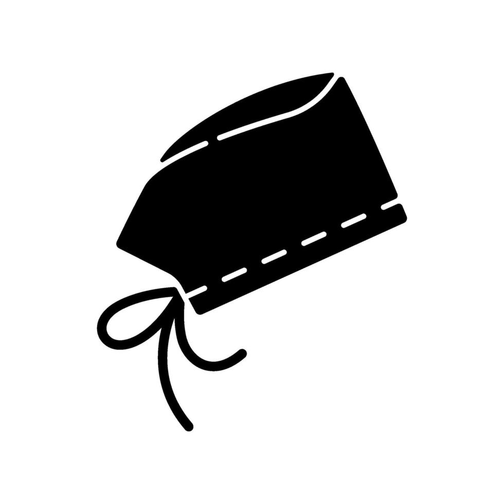 icône de glyphe noir bonnet chirurgical vecteur
