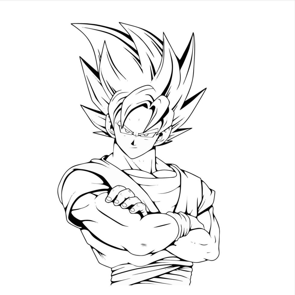 fils goku de dragon Balle dessin animé vecteur