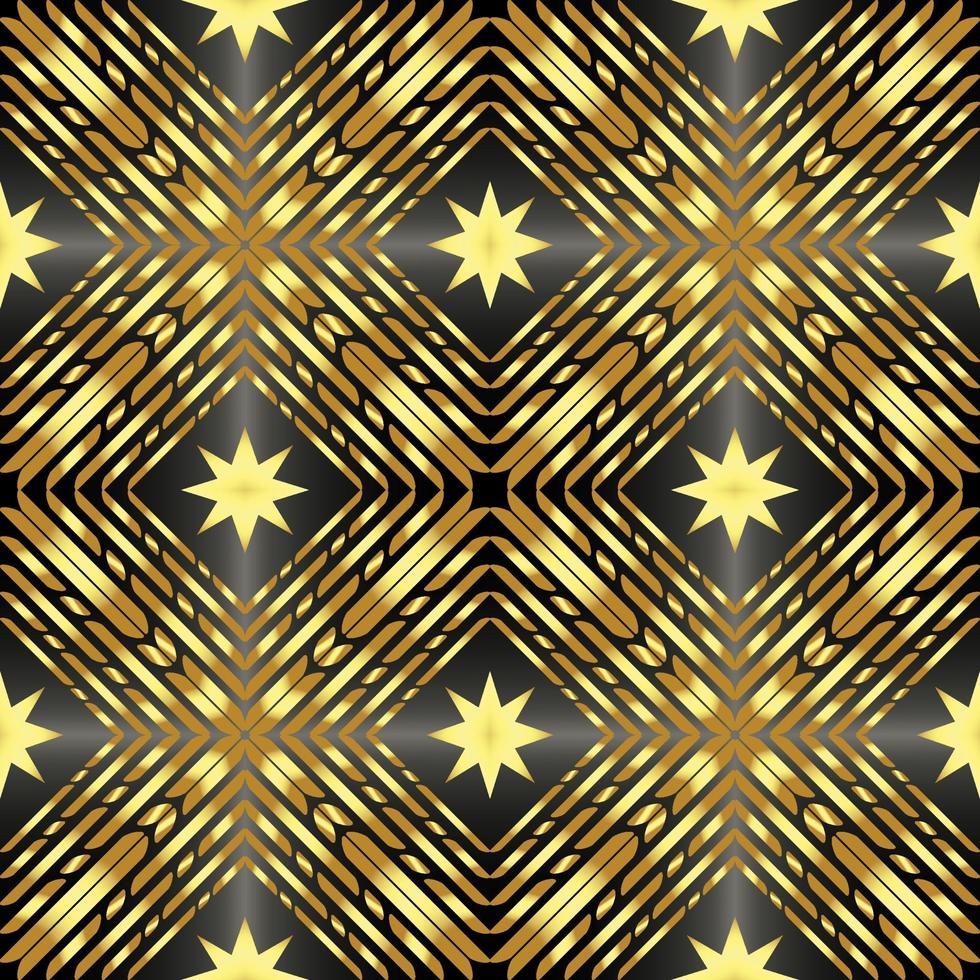 il s'agit d'une texture kaléidoscope doré vintage dans un style oriental avec des étoiles vecteur