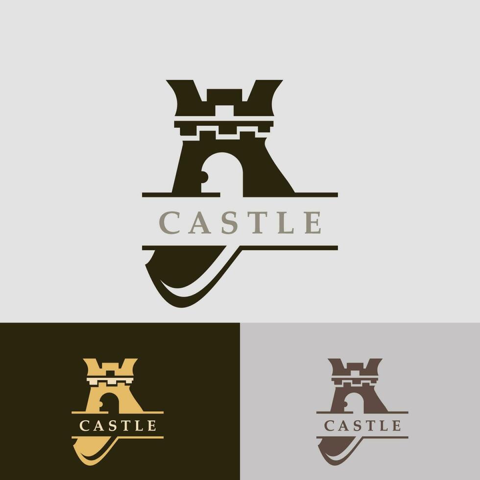 Château logo graphique modèle conception, ancien Château ancien vecteur