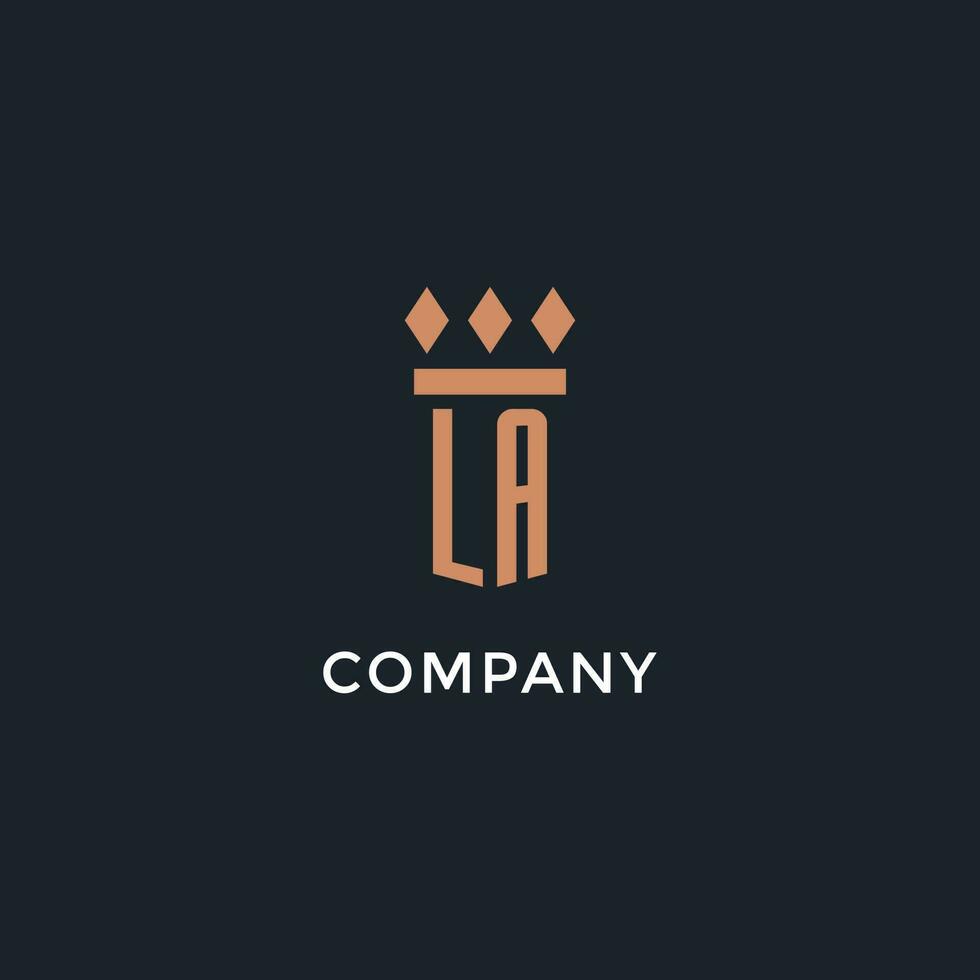 la logo initiale avec pilier icône conception, luxe monogramme style logo pour loi raffermir et avocat vecteur