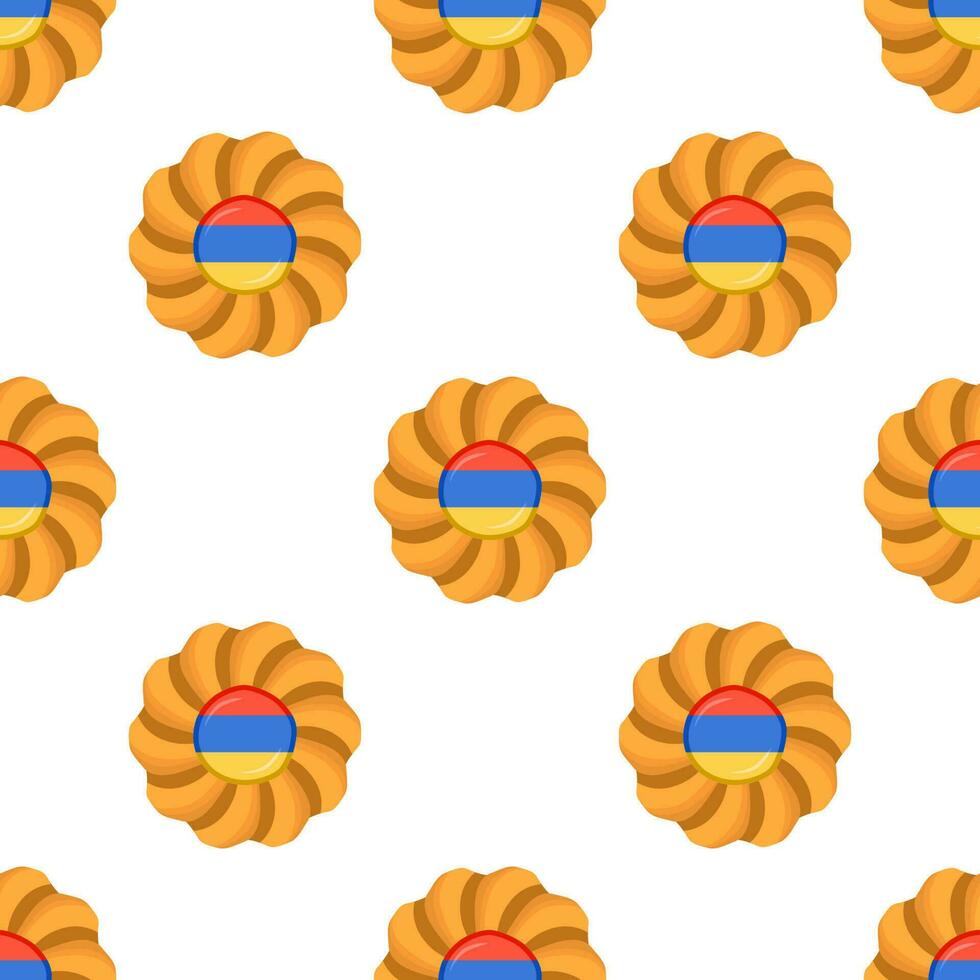 modèle biscuit avec drapeau pays Arménie dans savoureux biscuit vecteur