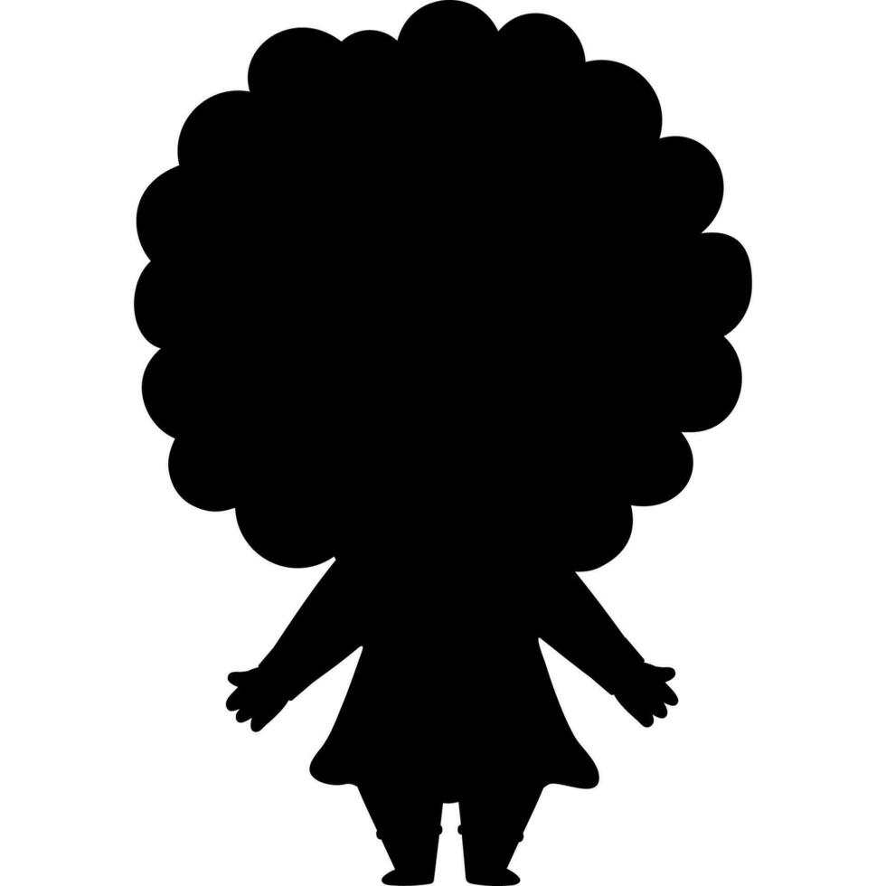 femelle silhouette. vecteur illustration. enfants collection