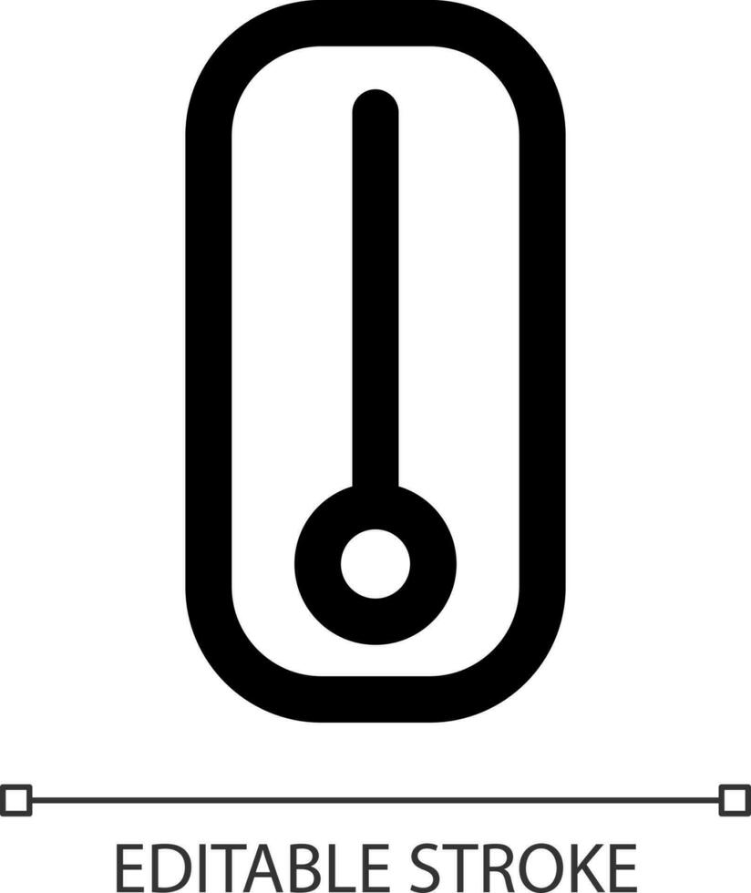Mercure thermomètre blanc linéaire ui icône. Température la mesure instrument. interface graphique, ux conception. contour isolé utilisateur interface élément pour app et la toile. modifiable accident vasculaire cérébral vecteur