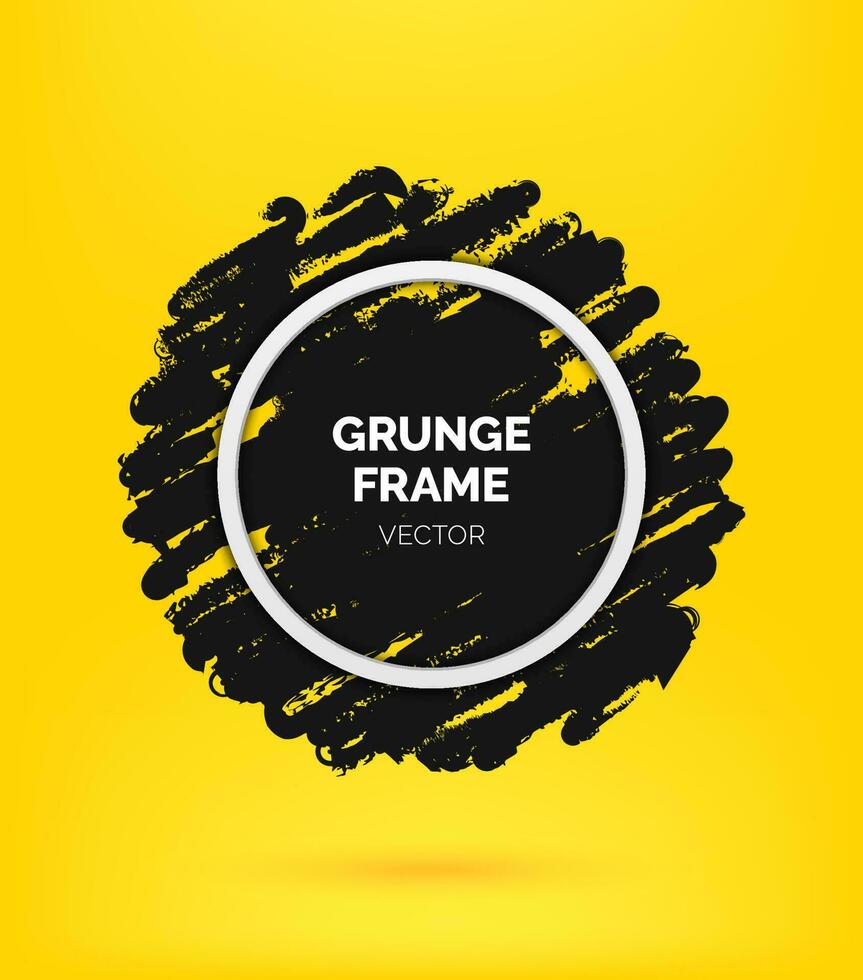 ancien vente étiquette vecteur illustration meilleur offre badge avec grunge texture et encre taches, noir frontière et rond forme pour affaires publicité et la toile conception sur Jaune Contexte