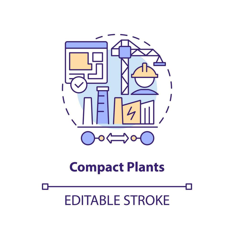 compact les plantes concept icône. relativement petit gare. géothermie énergie avantage abstrait idée mince ligne illustration. isolé contour dessin. modifiable accident vasculaire cérébral vecteur