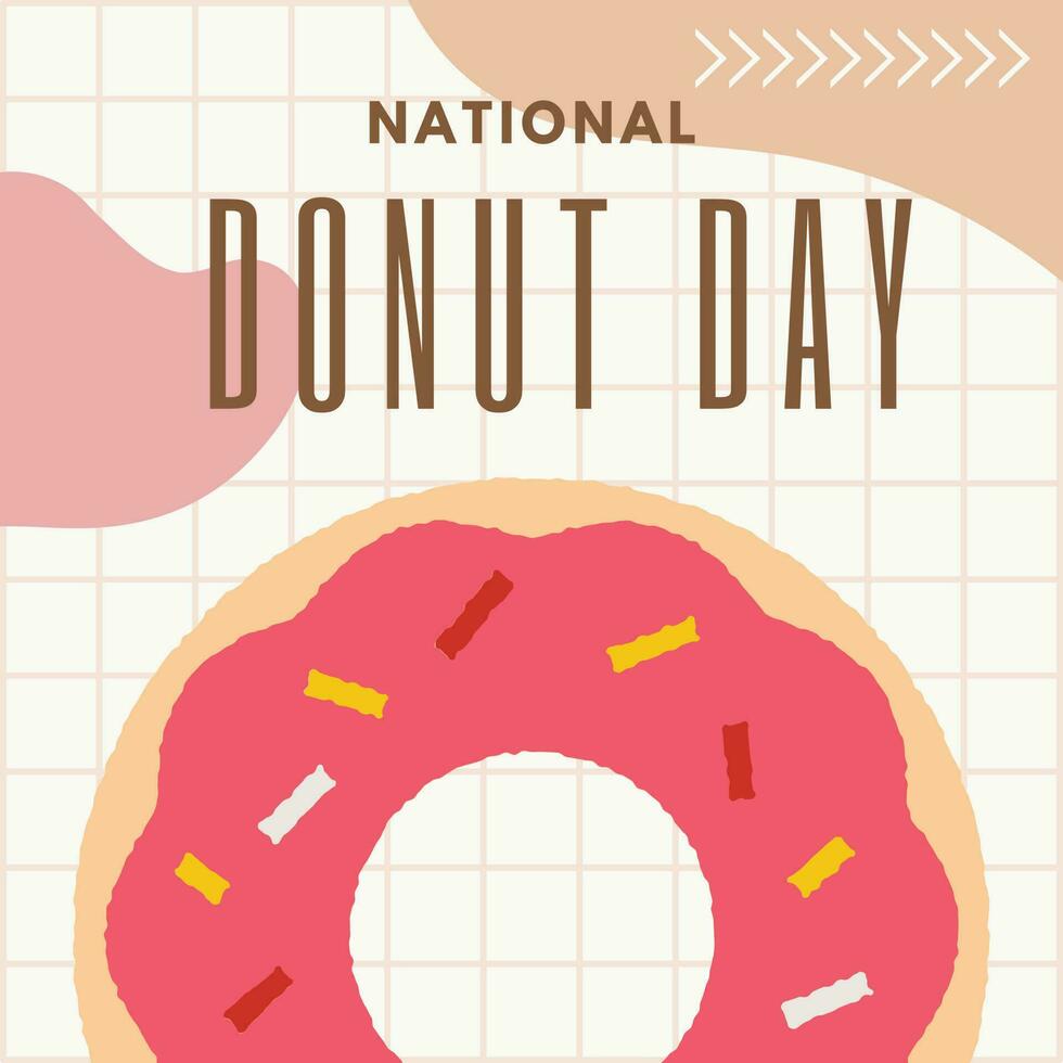 nationale Donut journée affiche adapté pour social médias Publier vecteur