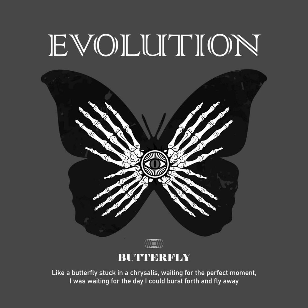 évolution papillon t chemise conception, vecteur graphique, graphique conception illustration rue porter et Urbain style