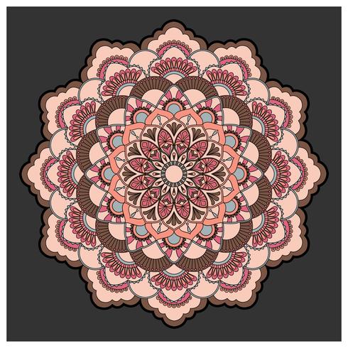 Vintage Mandala coloré avec ornement floral. Backgrou style boho vecteur