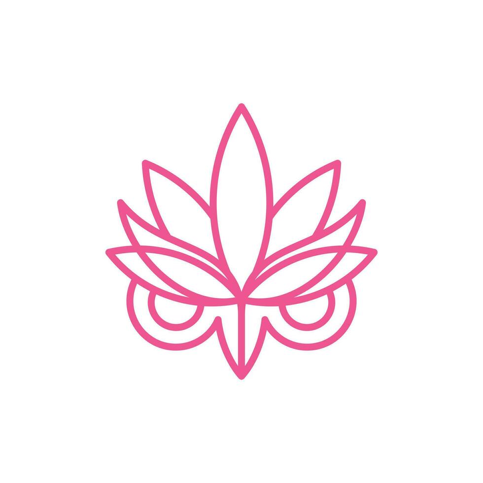 hibou œil lotus beauté ligne moderne logo vecteur