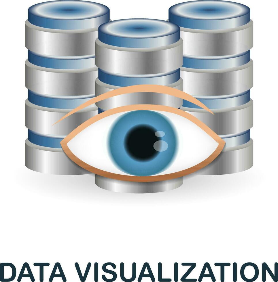 Les données visualisation icône. 3d illustration de Les données science collection. Créatif Les données visualisation 3d icône pour la toile conception, modèles, infographie et plus vecteur