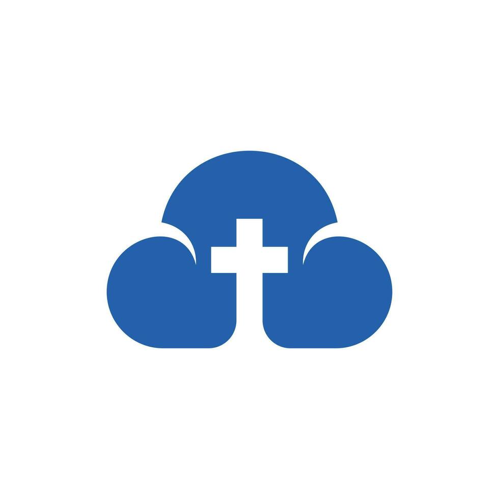 traverser église nuage moderne Facile logo vecteur