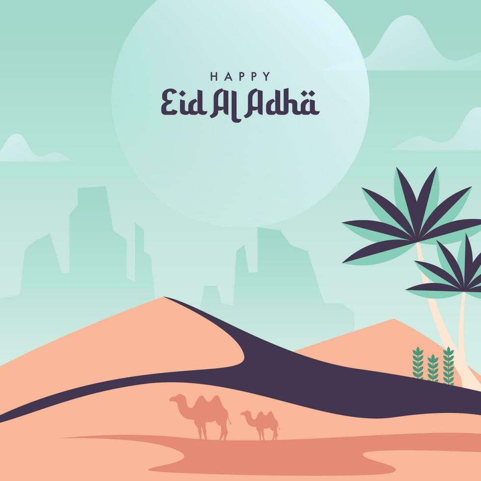 eid Al adha mubarak social médias Publier modèle vecteur