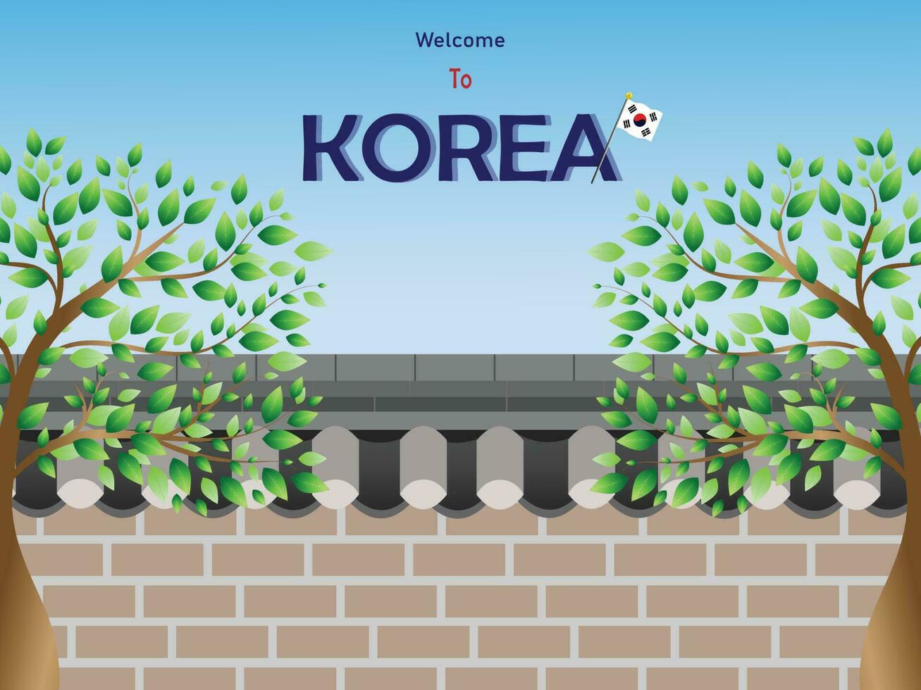 Voyage Corée modèle vecteur illustration pour tout saison de Corée.