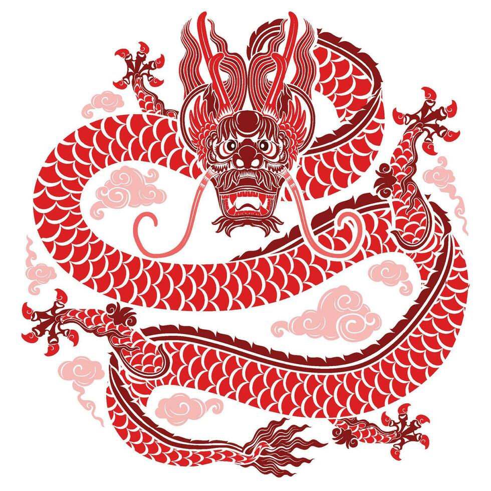 content chinois Nouveau année 2024 le dragon zodiaque signe vecteur