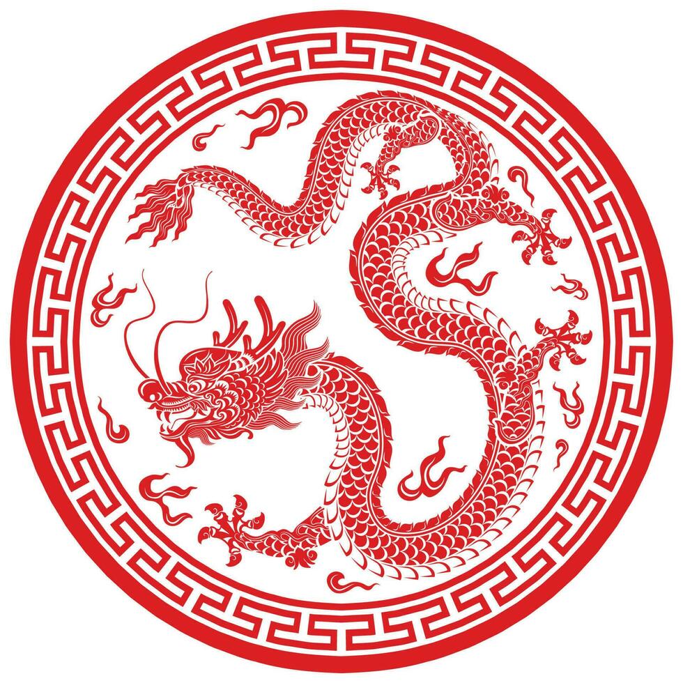 content chinois Nouveau année 2024 le dragon zodiaque signe vecteur