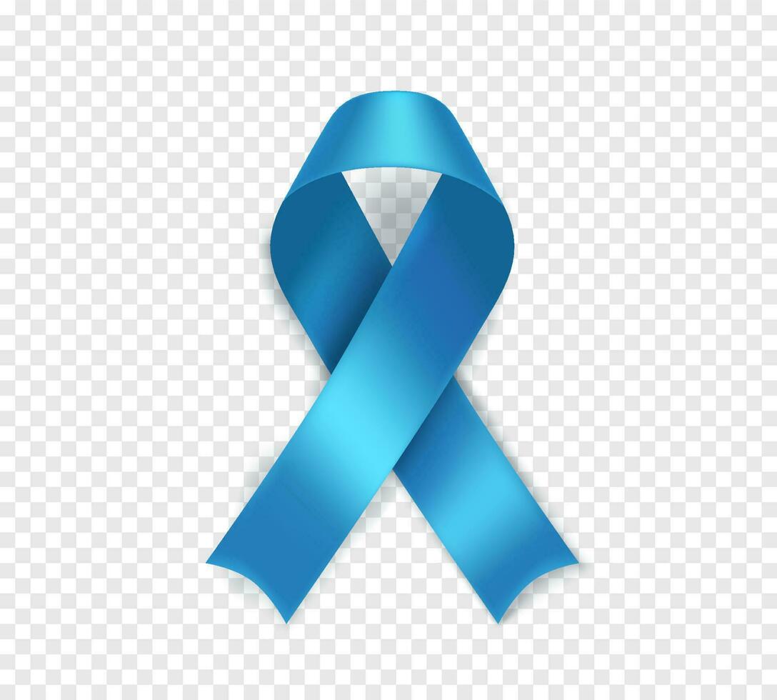 prostate cancer conscience symbole. lumière bleu ruban isolé sur transparent Contexte vecteur