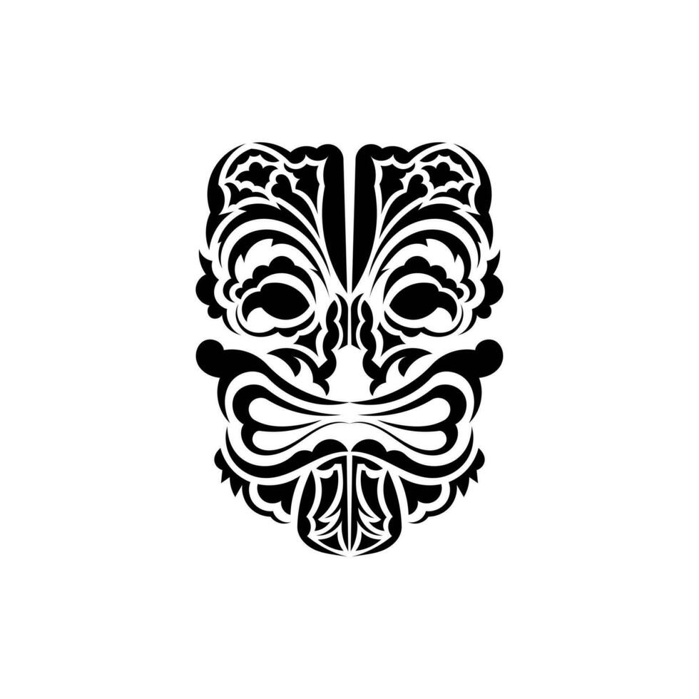 tribal masque. traditionnel totem symbole. noir ornement. vecteur isolé sur blanc Contexte.