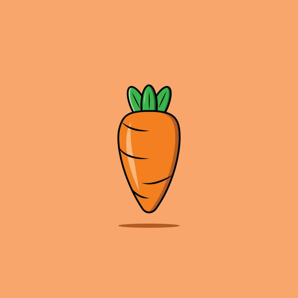 un Orange carotte vecteur dans dessin animé style