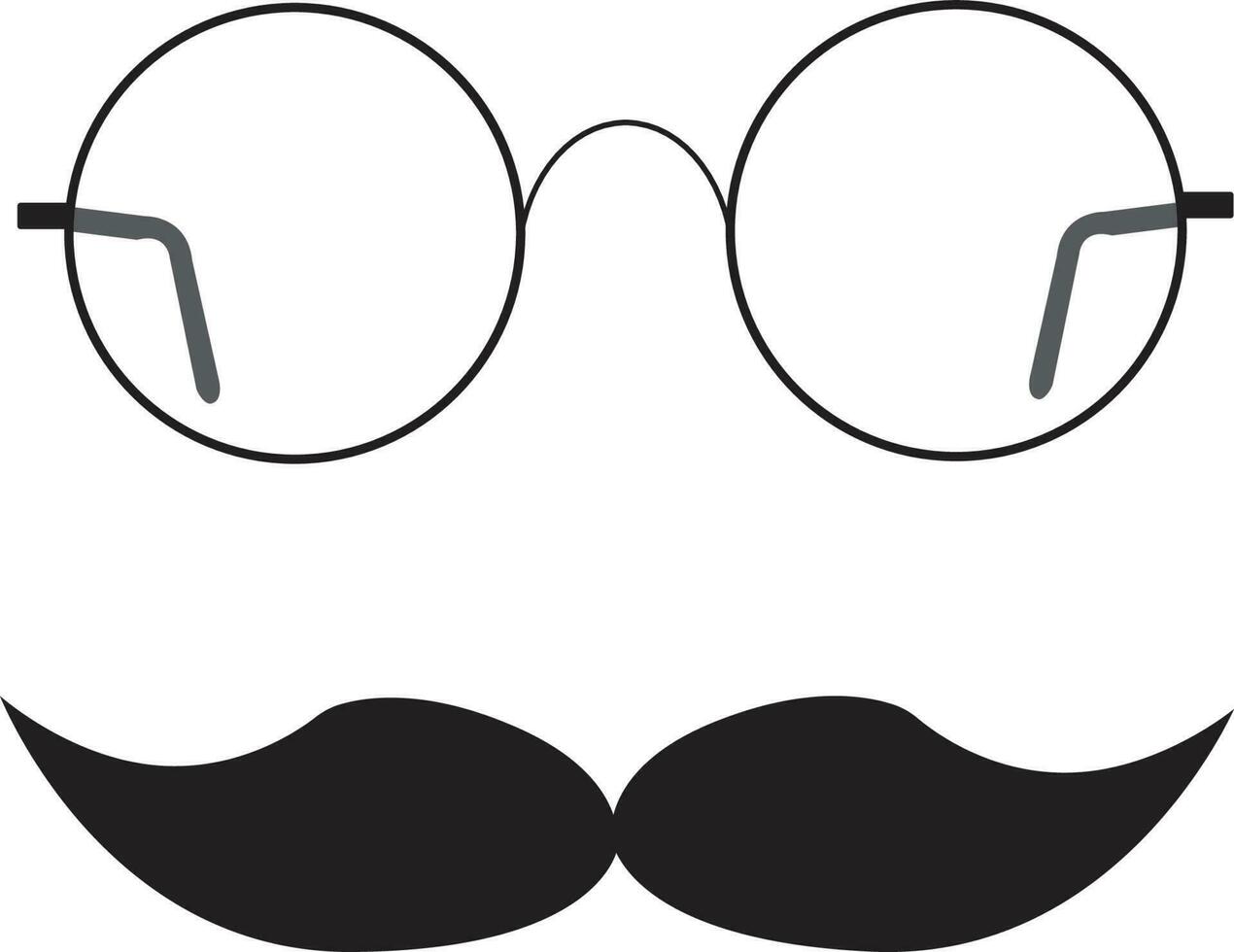 moustache avec des lunettes vecteur modèle